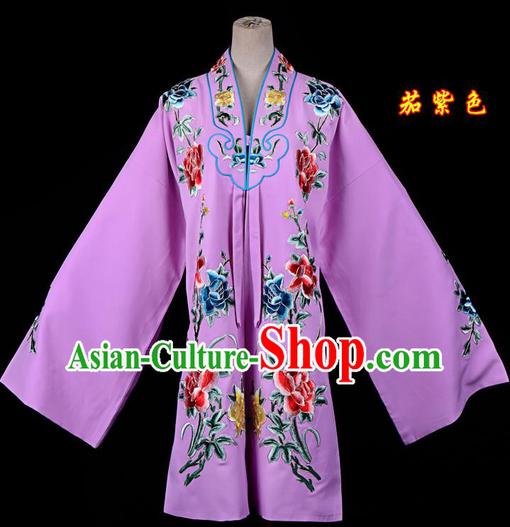 Professional Chinese Traditional Beijing Opera Princess Costume Embroidered Purple Dress for Adults