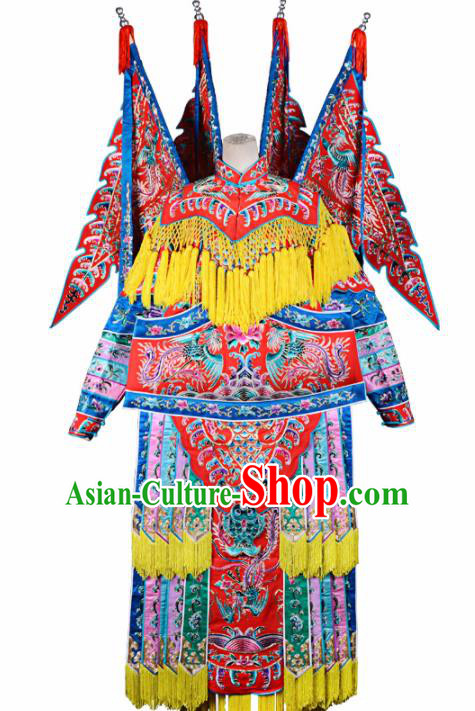 Professional Chinese Traditional Beijing Opera Female General Red Costume for Adults