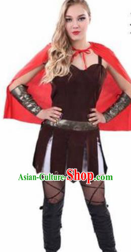 Traditional Roman Costume Ancient Rome Female Warrior Black Dress for Women