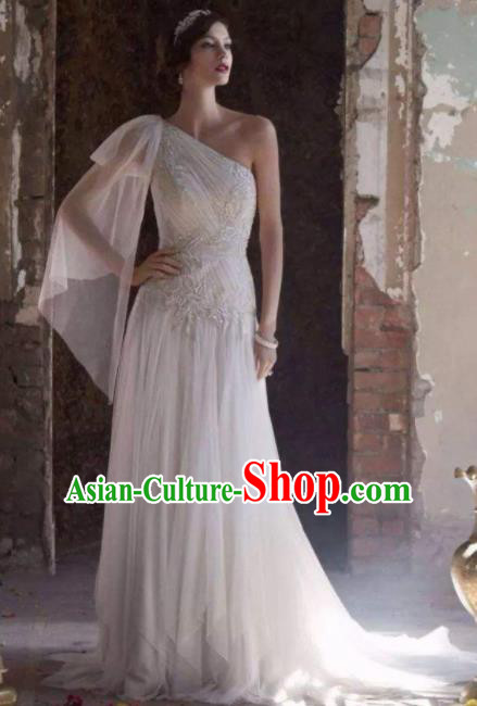 Traditional Greek Goddess Costume Ancient Greek Princess White Veil Dress for Women