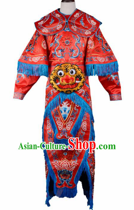 Professional Chinese Beijing Opera Takefu Costume Traditional Peking Opera Warrior Red Clothing for Adults
