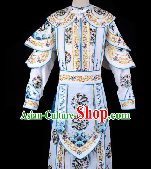 Professional Chinese Beijing Opera Takefu Costume Traditional Peking Opera White Clothing for Adults