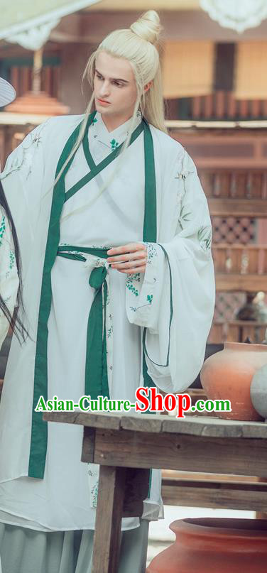 Chinese Traditional Jin Dynasty Replica Costumes Ancient Swordsman Hanfu Clothing for Men
