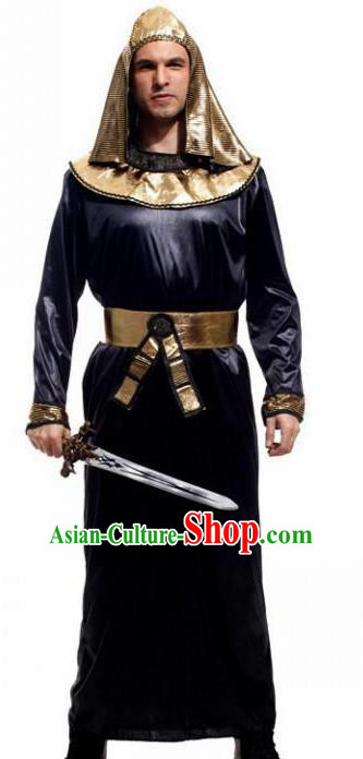 Traditional Egypt Costume Ancient Egypt Warrior Black Clothing for Men