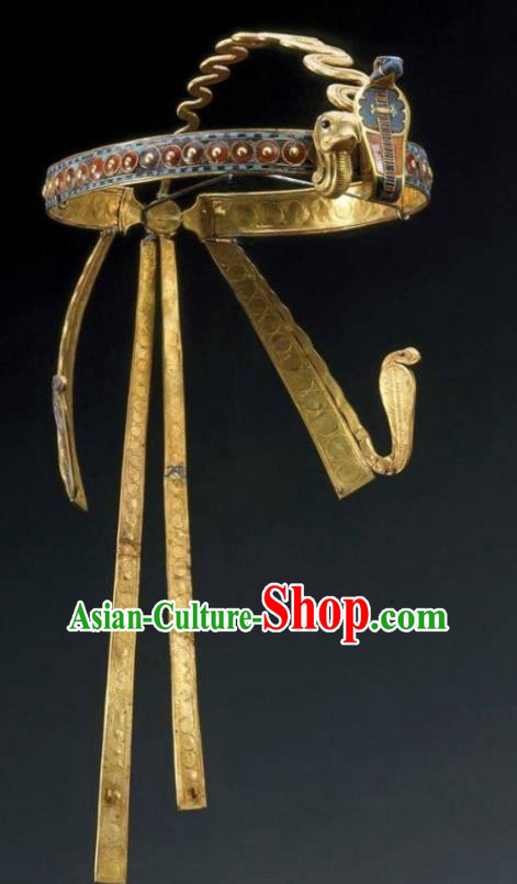 Traditional Egyptian Pharaoh Hair Accessories Ancient Egypt King Hair Crown Helmet for Men