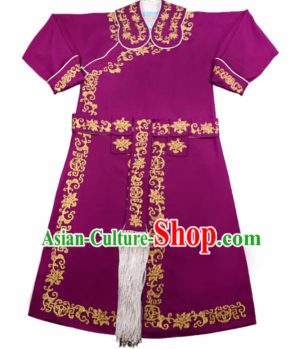 Professional Chinese Beijing Opera Takefu Costume Traditional Ancient Swordsman Embroidered Wine Red Clothing for Adults