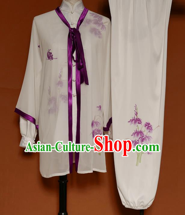 Top Group Kung Fu Costume Tai Ji Training Printing Uniform Clothing for Women