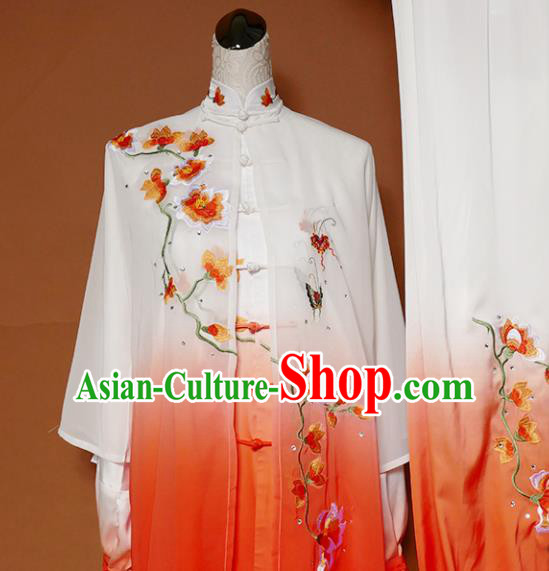 Top Group Kung Fu Costume Tai Ji Training Embroidered Magnolia Uniform Clothing for Women