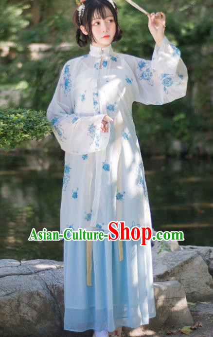 Chinese Ancient Hanfu Dress Song Dynasty Young Lady Traditional Historical Costume for Women