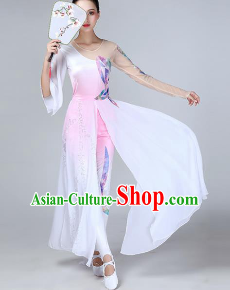 Chinese Traditional Stage Performance Costume Classical Dance Pink Dress for Women