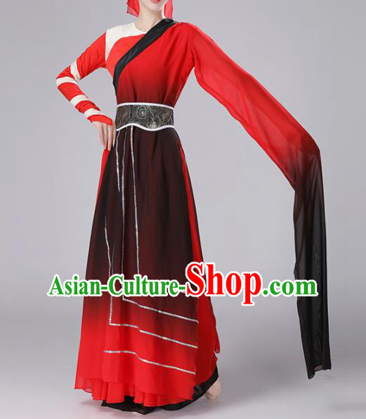 Chinese Traditional Stage Performance Costume Classical Dance Umbrella Dance Red Dress for Women