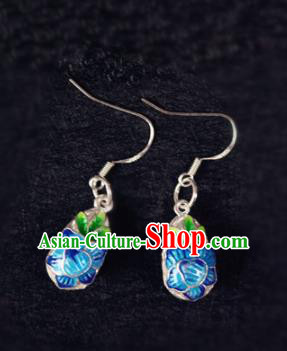 Chinese Ancient Traditional Handmade Cloisonne Earrings Classical Ear Accessories for Women