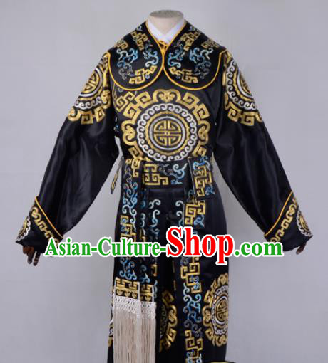 Professional Chinese Beijing Opera Takefu Costume Ancient Swordsmen Black Clothing for Adults