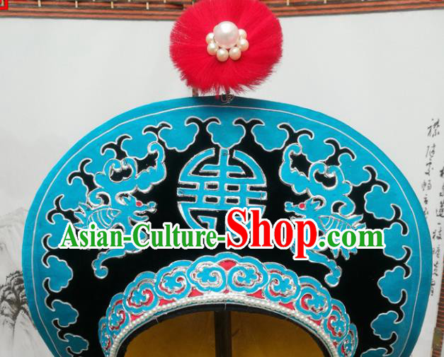 Chinese Beijing Opera Takefu Hair Accessories Ancient Soldiers Helmet Hat for Men