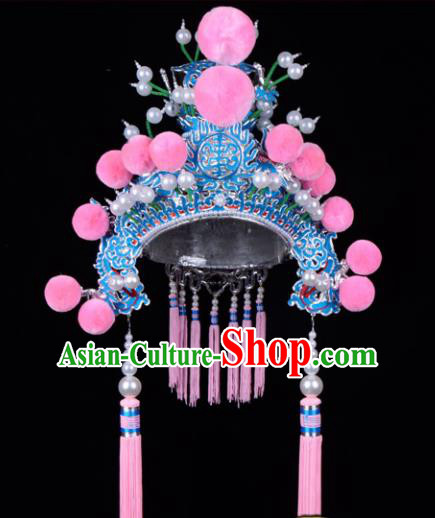 Chinese Beijing Opera Martial Arts Female Hair Accessories Ancient General Helmet for Women