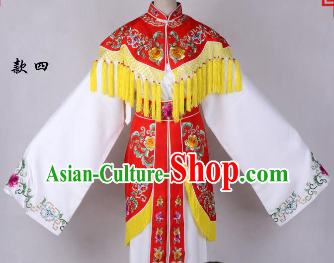 Professional Chinese Traditional Beijing Opera Costume Peri Red Embroidered Dress for Adults