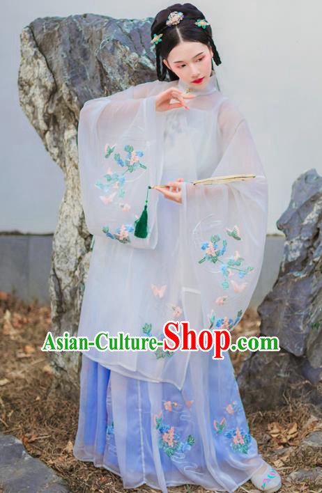 Chinese Ancient Imperial Consort Embroidered Hanfu Dress Ming Dynasty Traditional Historical Costume for Women