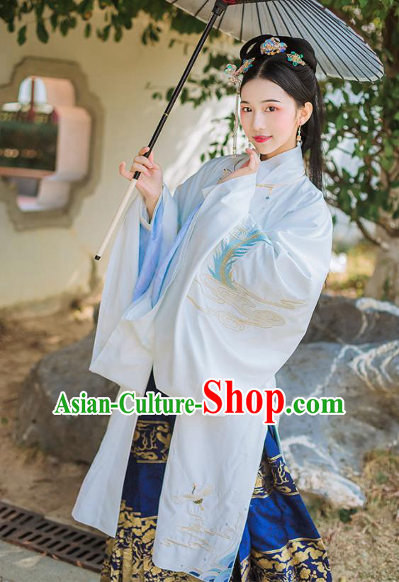 Chinese Ancient Ming Dynasty Imperial Consort Embroidered Historical Costume Complete Set for Women