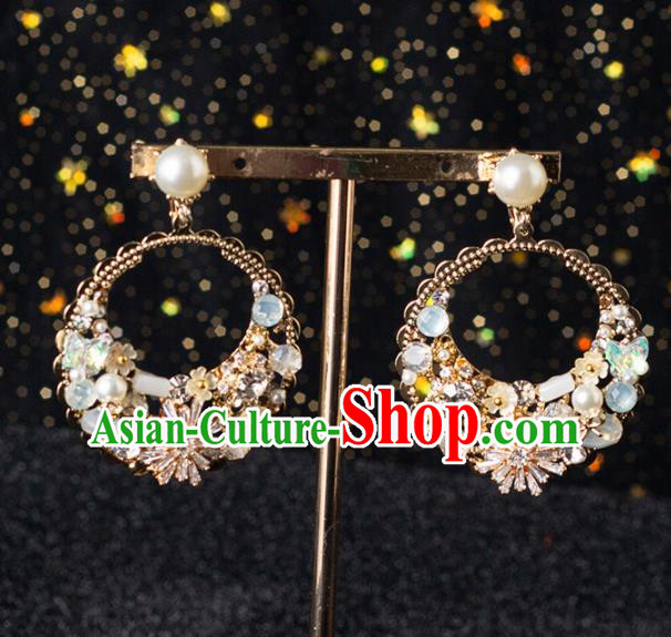 Top Grade Handmade Wedding Earrings Bride Zircon Ear Accessories for Women