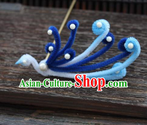 Top Grade Chinese Ancient Palace Queen Velvet Phoenix Hairpins Traditional Hair Accessories Headdress for Women