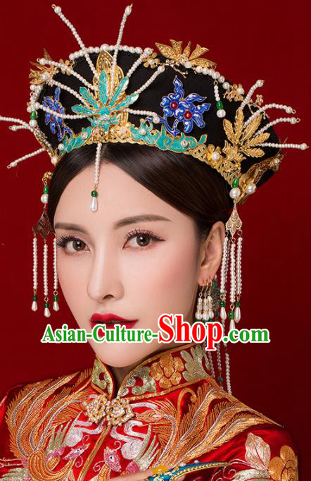 Chinese Traditional Palace Queen Phoenix Coronet Hairpins Ancient Hair Accessories Headdress for Women