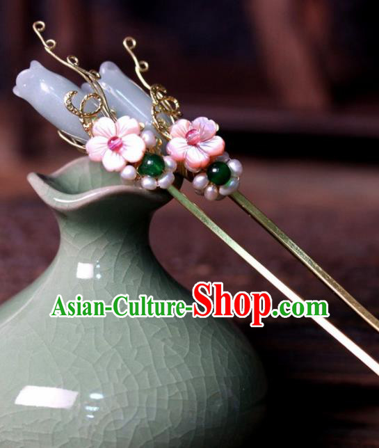 Chinese Ancient Palace Mangnolia Hairpins Traditional Hair Accessories Headdress for Women