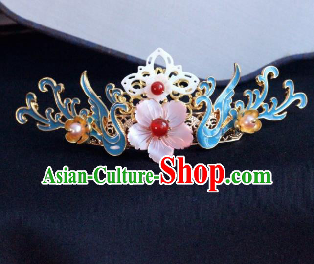 Chinese Ancient Palace Shell Flowers Hairpins Traditional Hair Accessories Headdress for Women