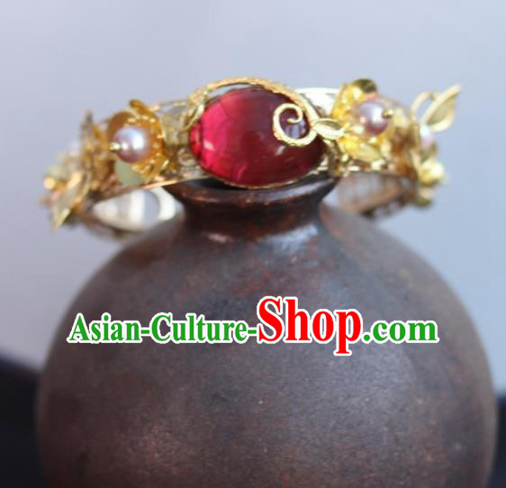 Chinese Handmade Wedding Bracelet Traditional Hanfu Coloured Glaze Bangle Accessories for Women