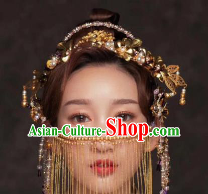 Chinese Ancient Queen Golden Peony Hair Clasp Hairpins Traditional Palace Hair Accessories Headdress for Women