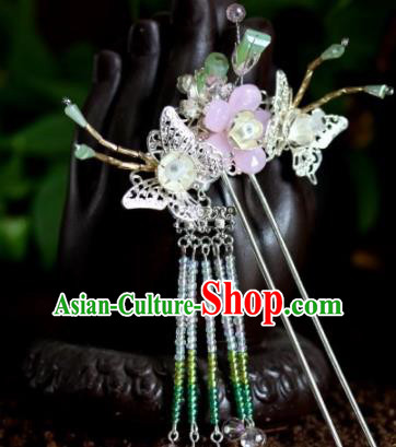 Top Grade Chinese Ancient Queen Butterfly Hairpins Tassel Step Shake Traditional Hair Accessories Headdress for Women