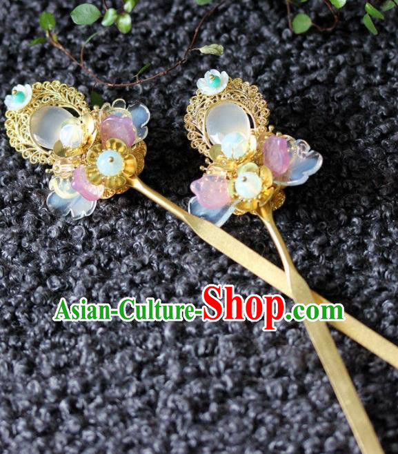 Handmade Chinese Ancient Princess Hair Clips Hairpins Traditional Hair Accessories Headdress for Women