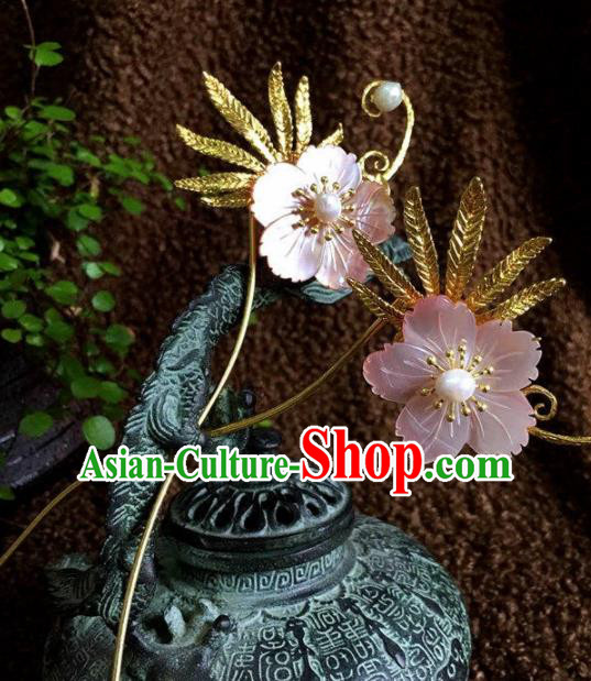 Top Grade Chinese Ancient Bride Wedding Pink Flower Hairpins Traditional Hair Accessories Headdress for Women