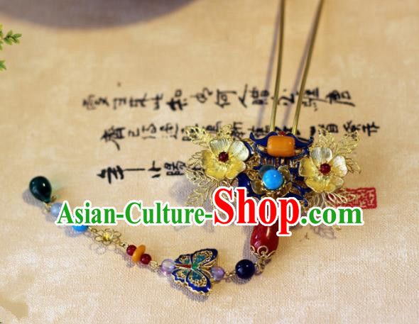 Handmade Chinese Ancient Palace Tassel Hairpins Traditional Hair Accessories Headdress for Women