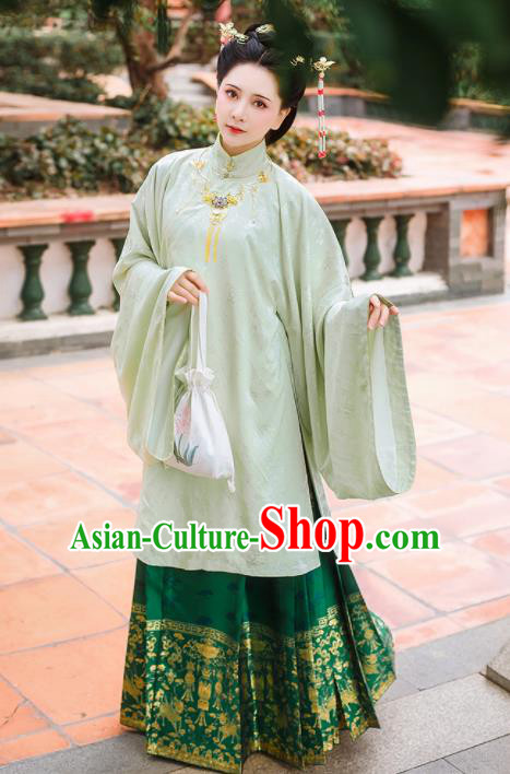 Chinese Traditional Ming Dynasty Dowager Historical Costume Ancient Palace Embroidered Hanfu Dress for Women