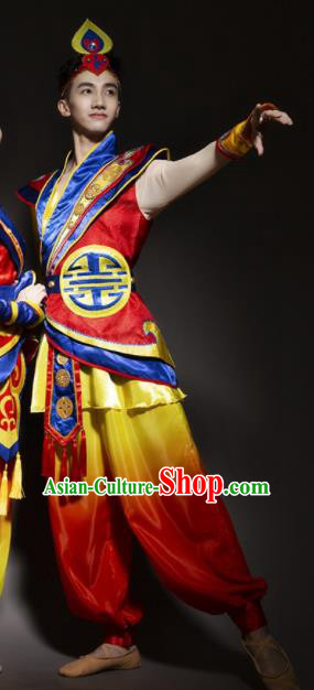 Chinese Traditional National Minority Dance Costume Ethnic Folk Dance Costume for Men