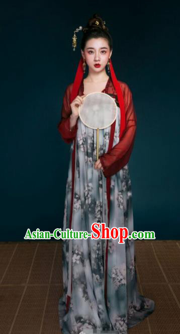 Chinese Traditional Tang Dynasty Palace Lady Historical Costume Ancient Peri Hanfu Dress for Women