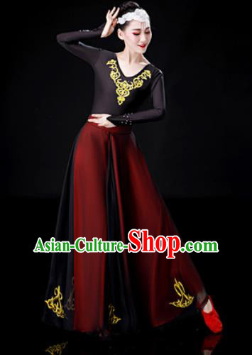 Traditional Chinese Uyghur Nationality Dance Dress Uigurian Folk Dance Ethnic Costume for Women