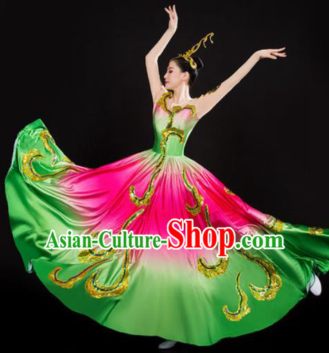 Chinese Traditional Spring Festival Gala Opening Dance Dress Peony Dance Stage Performance Costume for Women