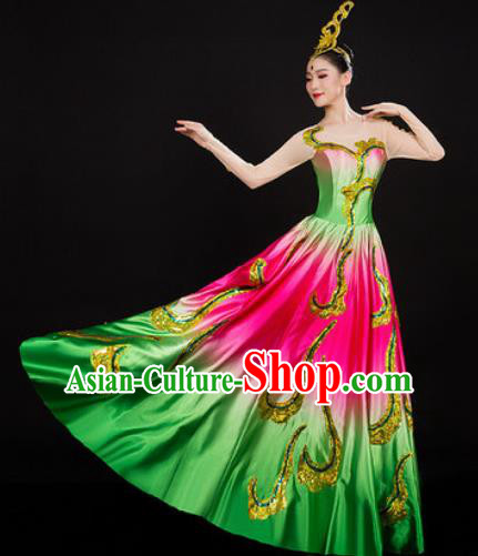 Chinese Traditional Spring Festival Gala Opening Dance Dress Peony Dance Stage Performance Costume for Women