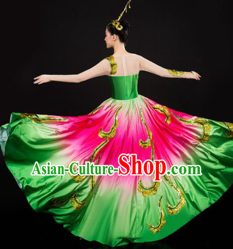 Chinese Traditional Spring Festival Gala Opening Dance Dress Peony Dance Stage Performance Costume for Women