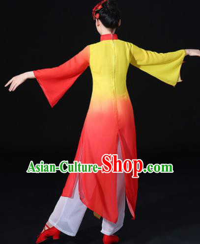 Chinese Traditional Classical Dance Dress Umbrella Dance Stage Performance Costume for Women