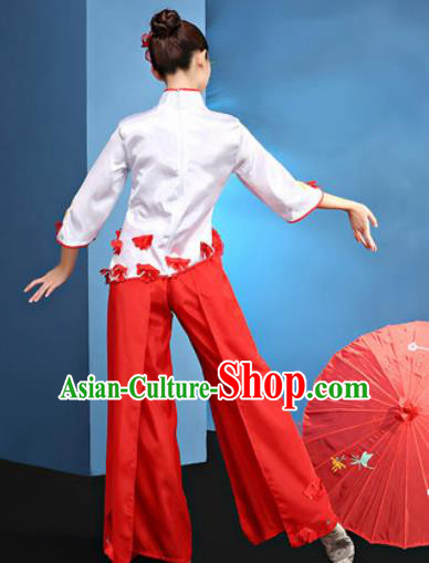 Traditional Chinese Folk Dance Stage Show Clothing Group Fan Dance Yangko Costume for Women
