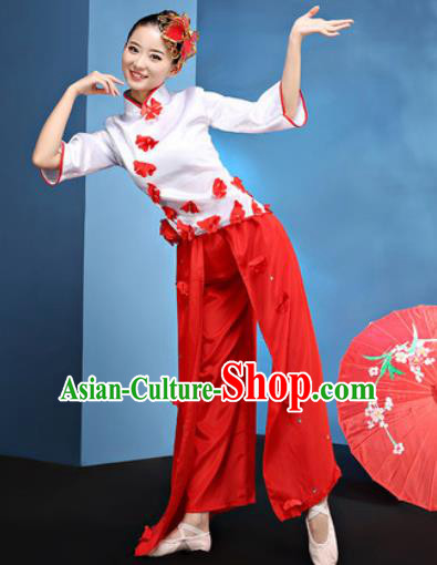 Traditional Chinese Folk Dance Stage Show Clothing Group Fan Dance Yangko Costume for Women