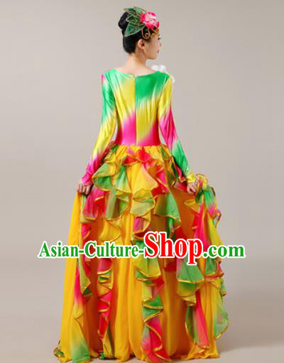 Chinese Traditional Opening Dance Bubble Dress Modern Dance Chorus Stage Performance Costume for Women