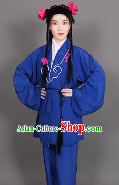 Chinese Traditional Peking Opera Clown Royal Blue Clothing Classical Beijing Opera Attendants Costume for Men