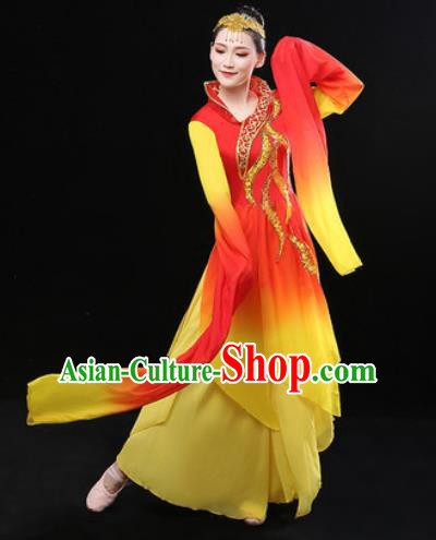 Chinese Traditional Classical Dance Dress Umbrella Dance Stage Performance Costume for Women