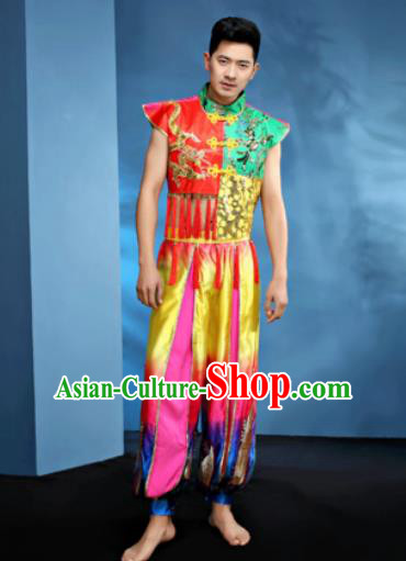 Traditional Chinese Folk Dance Drum Dance Clothing Yangko Dance Costume for Men