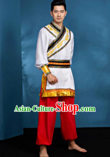 Traditional Chinese Mongol Nationality Folk Dance Clothing Mongolian National Ethnic Costume for Men