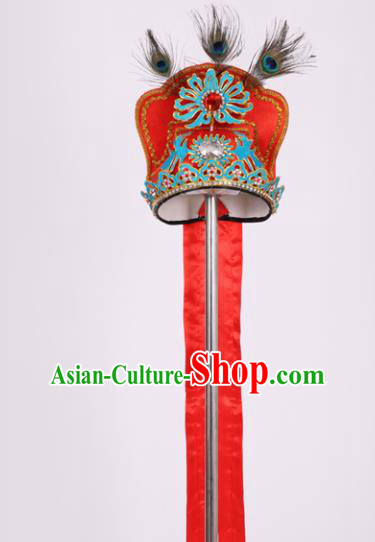 Chinese Traditional Peking Opera Niche Red Hat Classical Beijing Opera Scholar Headwear for Men