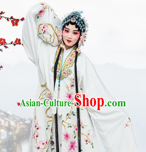 Chinese Traditional Peking Opera Princess White Dress Classical Beijing Opera Actress Costume for Adults